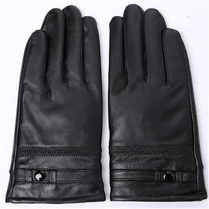 Planet Gates Black / L Designer Men's Gloves High Quality Real Genuine Leather sheepskin Mittens Warm Winter for Fashion Male