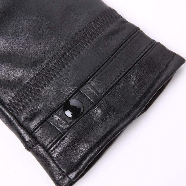 Planet Gates Black / L Designer Men's Gloves High Quality Real Genuine Leather sheepskin Mittens Warm Winter for Fashion Male