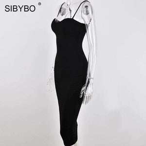 Planet Gates Black / L Double Layers Cotton Sexy Bodycon Dress Women Autumn Winter Backless Slim Elastic Push Up Bandage Party Dresses Vestidos