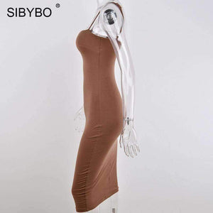 Planet Gates Black / L Double Layers Cotton Sexy Bodycon Dress Women Autumn Winter Backless Slim Elastic Push Up Bandage Party Dresses Vestidos