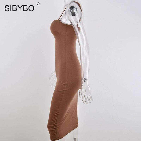 Planet Gates Black / L Double Layers Cotton Sexy Bodycon Dress Women Autumn Winter Backless Slim Elastic Push Up Bandage Party Dresses Vestidos