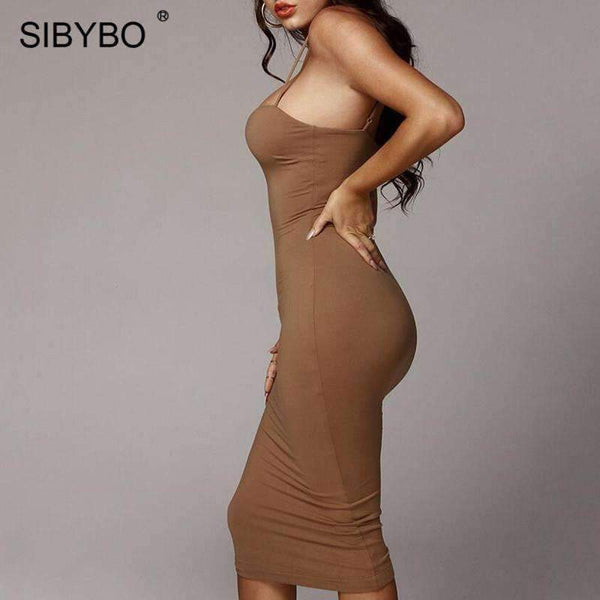 Planet Gates Black / L Double Layers Cotton Sexy Bodycon Dress Women Autumn Winter Backless Slim Elastic Push Up Bandage Party Dresses Vestidos