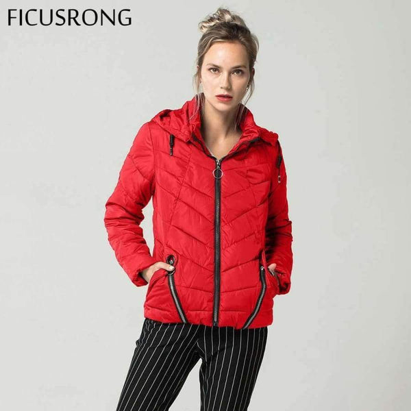 Planet Gates Black / L Fashion Autumn Winter Jacket Women Down Parkas Outerwear Womens Hooded Coats Slim Cotton Padded Jacket Female FICUSRONG 2018