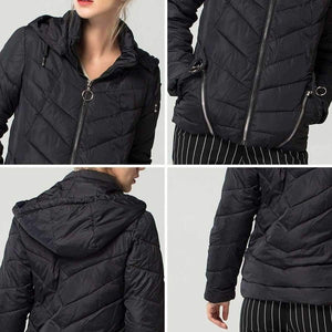 Planet Gates Black / L Fashion Autumn Winter Jacket Women Down Parkas Outerwear Womens Hooded Coats Slim Cotton Padded Jacket Female FICUSRONG 2018