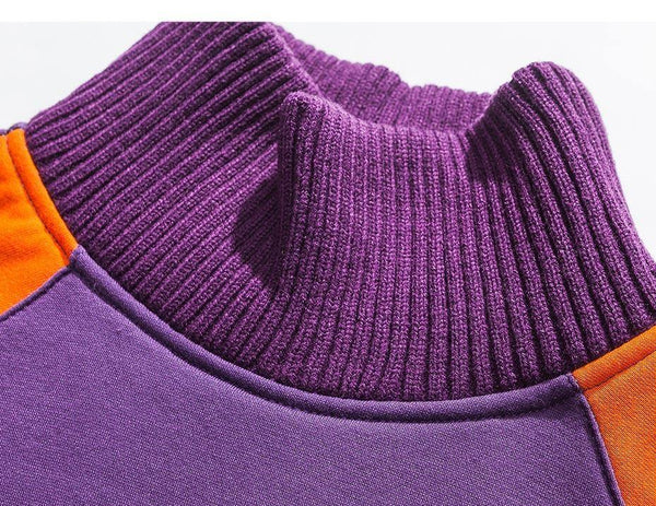 Planet Gates Black / L Fashion Letter Printed Patchwork Pullover Fleece Sweatshirts Men Preppy Style Streetwear Hip Hop Hoodies