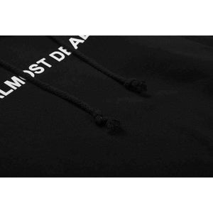 Planet Gates Black / L Gothic Hoodies ALMOST DEAD Rose Pattern Sweatshirt Black Unisex Pullover Tumblr Hispter Tops