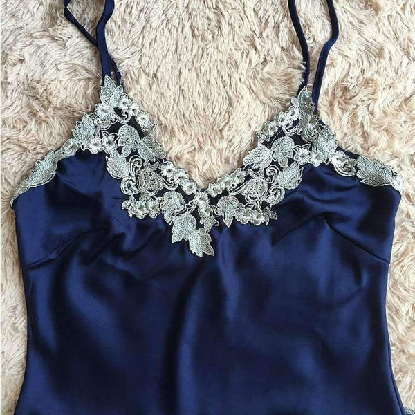 Planet Gates Black / L Lingere  pIjamas underwear lace women's full strap slips dress sexy lingerie ladies slip dress intimate Slips 7 colors