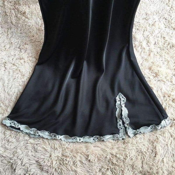 Planet Gates Black / L Lingere  pIjamas underwear lace women's full strap slips dress sexy lingerie ladies slip dress intimate Slips 7 colors