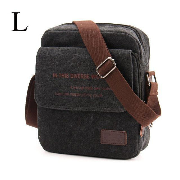 Planet Gates black-L Men Casual Messenger Bag High Quality Canvas Shoulder Bags For men Business Travel Crossbody Bag