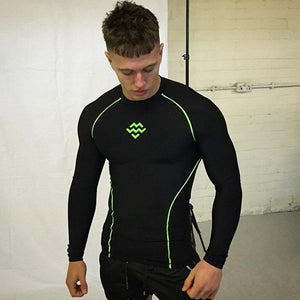 Men Long Sleeve Compression T-shirt Gyms Fitness Bodybuilding Skinny T Shirt Male Jogger Workout Tee Tops Man Crossfit Clothing