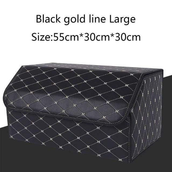 Planet Gates Black L Multipurpose Collapsible Car Trunk Storage Organizer With Lid Portable Car Storage Box Car Trunk Organizer