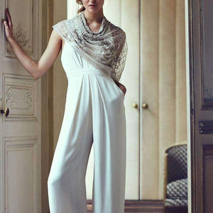 Planet Gates Black / L New Casual Wedding Jumpsuit Sexy Sleeveless Halter Elegant Jumpsuit Ladies Coverall Deep V Sexy Halter Jumpsuit