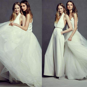 Planet Gates Black / L New Casual Wedding Jumpsuit Sexy Sleeveless Halter Elegant Jumpsuit Ladies Coverall Deep V Sexy Halter Jumpsuit