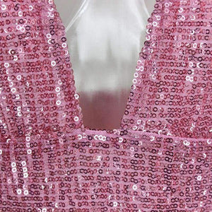 Planet Gates Black / L New Sequin Sexy Dress Women Deep V Sleeveless Long Split Party Dresses Backless Prom Maxi Dress Vestidos Verano 2018