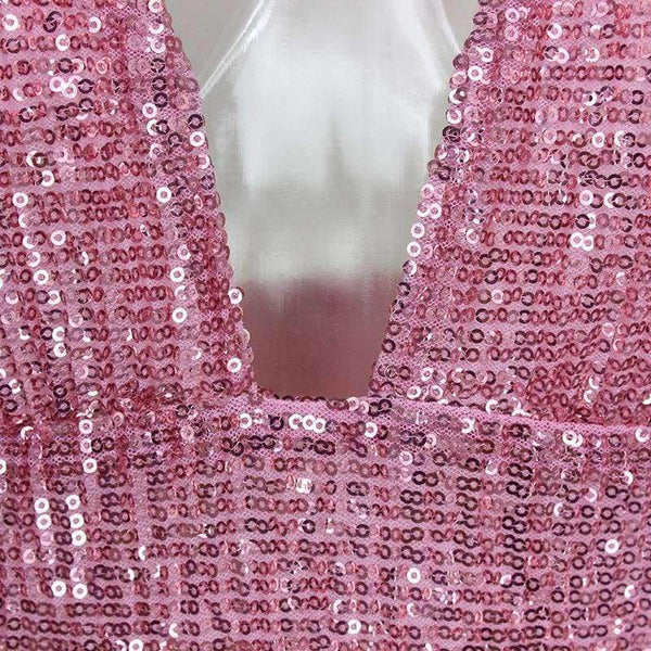 Planet Gates Black / L New Sequin Sexy Dress Women Deep V Sleeveless Long Split Party Dresses Backless Prom Maxi Dress Vestidos Verano 2018