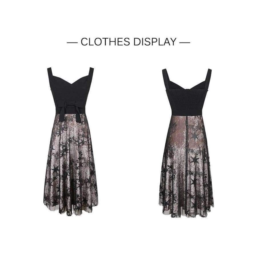 Planet Gates Black / L New Sexy Spaghetti Stap Backless Women Long Party Dress V Neck Mesh Embroidered Bowknot Dresses Bodycon Vestido 2018