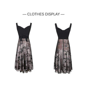 Planet Gates Black / L New Sexy Spaghetti Stap Backless Women Long Party Dress V Neck Mesh Embroidered Bowknot Dresses Bodycon Vestido 2018