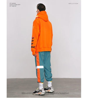 Planet Gates black / L Oversized Letter Sleeve Drawstring Hoodies 2018 Autumn And Winter Brand Sweatshirts Men Loose Streetwear