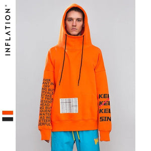 Planet Gates black / L Oversized Letter Sleeve Drawstring Hoodies 2018 Autumn And Winter Brand Sweatshirts Men Loose Streetwear