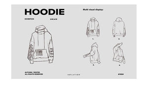 Planet Gates black / L Oversized Letter Sleeve Drawstring Hoodies 2018 Autumn And Winter Brand Sweatshirts Men Loose Streetwear