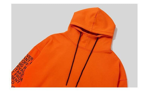 Planet Gates black / L Oversized Letter Sleeve Drawstring Hoodies 2018 Autumn And Winter Brand Sweatshirts Men Loose Streetwear