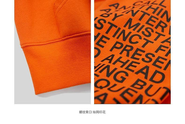 Planet Gates black / L Oversized Letter Sleeve Drawstring Hoodies 2018 Autumn And Winter Brand Sweatshirts Men Loose Streetwear