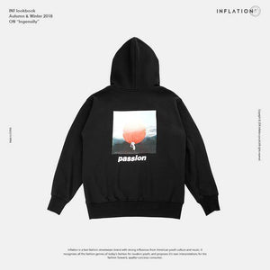 Planet Gates black / L Passio Letter Printed Drawstring Hoodies Streetwear Hip Hop Hoody Mens Hoodies and Sweatshirts High Street