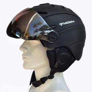 Planet Gates black / L Professional Half-covered CE Certification Ski Helmet Integrally-molded Outdoor Sports Helmets +Snowboard Goggles Mask