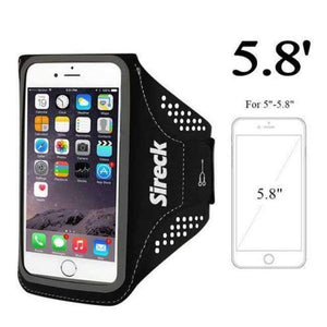 Planet Gates Black L Running Bag Waterproof Sport Arm Bag 5.0'' 5.8'' Phone Case Fitness Gym Bag Jogging Arms Belt Pouch Running Accessories