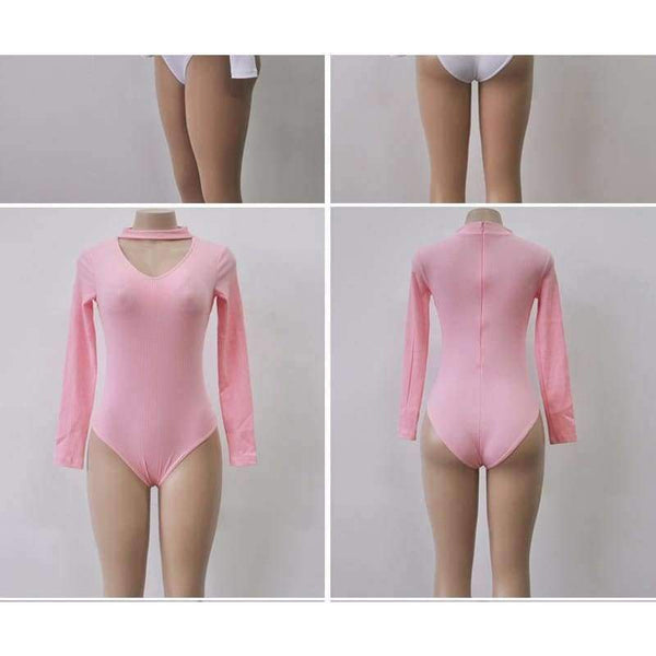 Planet Gates Black / L Sexy Bodysuits Women 2018 Halter Knitted Autumn Winter Black Slim Bodycon Jumpsuit Romper Womens V-Neck Jumpsuit Tops