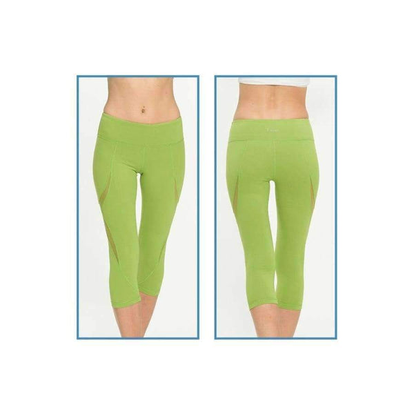 Planet Gates Black / L Sexy Calf Length Pant Fitness Mesh T Splice Sports Yoga Running Gym Tights Breathable Soft Slim Leggings with Inner Pocket