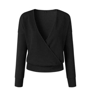 Planet Gates Black / L Sexy Deep V Neck Long Sleeve Tops Knitted Women Sweater Winter Casual Pullovers Female Jumpers Autumn Sweaters