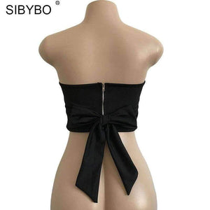 Planet Gates Black / L Shirt Camisole women Top 2018 Sexy Off Shoulder New fashion Party Slim Backless Women Crop Tops Blusa