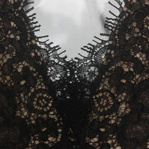 Planet Gates Black / L Sleeveless Women Summer Lace Beach Dress Swimwear Women Halter Maxi Dress Deep V Split Casual Sexy Party Women Dress