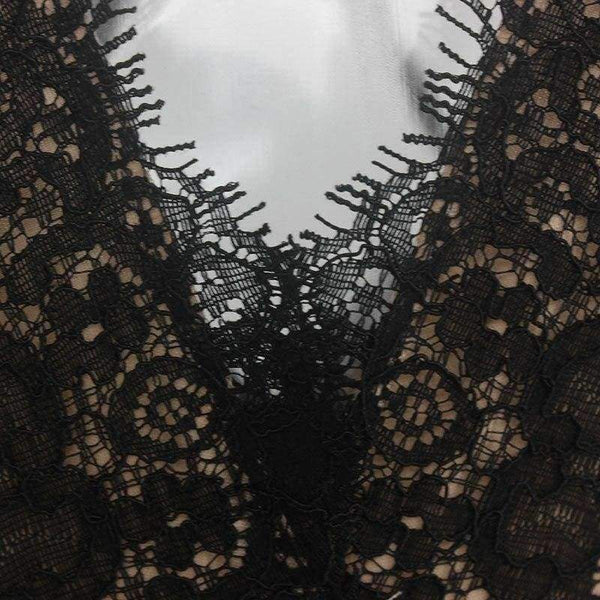 Planet Gates Black / L Sleeveless Women Summer Lace Beach Dress Swimwear Women Halter Maxi Dress Deep V Split Casual Sexy Party Women Dress