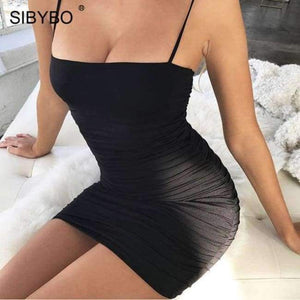 Planet Gates Black / L Strapless Spaghetti Strap Sexy Bodycon Dress Sleeveless Slash Neck Mini Summer Women Dress Nightclub Party Dress Short