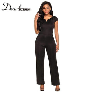 Planet Gates Black / L Summer Black Wide Leg Jumpsuit Women Elegant Sexy Casual Jumpsuit Long Pants Overalls Formal Jumpsuit