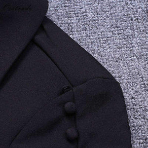 Planet Gates Black / L Summer Runway New Fashion Deep-v neck Elegant Formal White Evening Pant Suits for Women Suits 2 Pieces Set