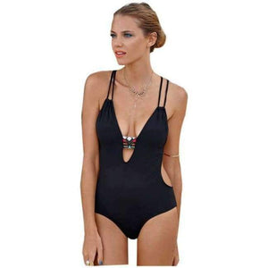 Planet Gates Black / L Summer women swimwear One-Piece Backless Deep-V sling womens swimwear swimwear women brazilia maillot de bain JL 10
