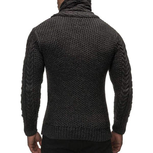 Planet Gates Black / L Sweater Cardigan Men 2018 Male Brand Casual Slim Sweaters Men Horns Buckle Thick Hedging Turtleneck Men'S Sweater XXL