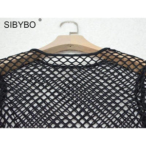 Planet Gates Black / L Two Piece Sexy Black Mesh Bodysuit Women 2018 See Through Slim Bodycon Jumpsuit Summer Rompers Women combishort femme ete