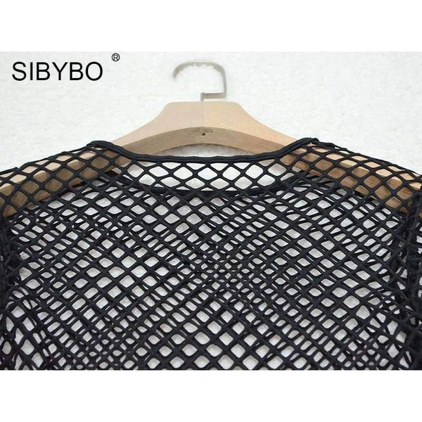 Planet Gates Black / L Two Piece Sexy Black Mesh Bodysuit Women 2018 See Through Slim Bodycon Jumpsuit Summer Rompers Women combishort femme ete