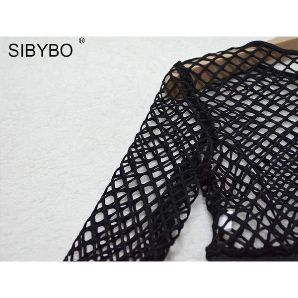 Planet Gates Black / L Two Piece Sexy Black Mesh Bodysuit Women 2018 See Through Slim Bodycon Jumpsuit Summer Rompers Women combishort femme ete