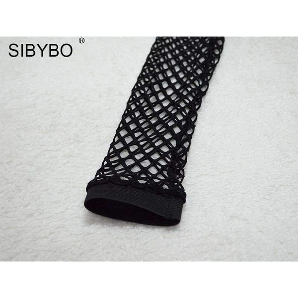 Planet Gates Black / L Two Piece Sexy Black Mesh Bodysuit Women 2018 See Through Slim Bodycon Jumpsuit Summer Rompers Women combishort femme ete