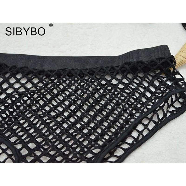 Planet Gates Black / L Two Piece Sexy Black Mesh Bodysuit Women 2018 See Through Slim Bodycon Jumpsuit Summer Rompers Women combishort femme ete