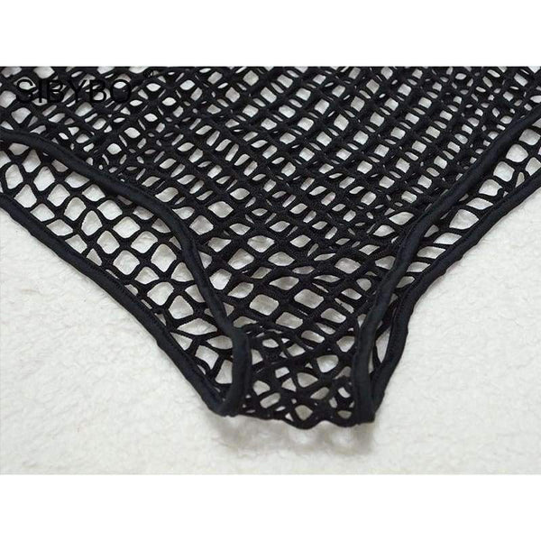 Planet Gates Black / L Two Piece Sexy Black Mesh Bodysuit Women 2018 See Through Slim Bodycon Jumpsuit Summer Rompers Women combishort femme ete