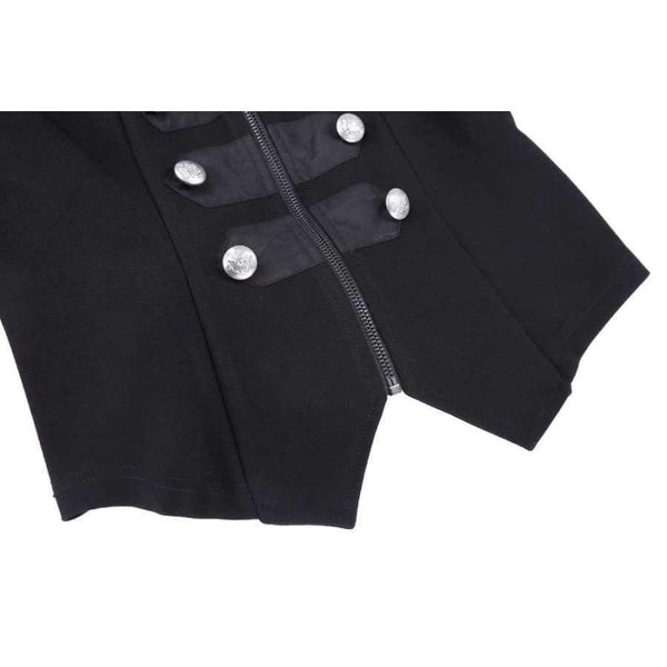 Planet Gates Black / L Victorian Gothic Buttons Decorated Zipper Front Military jacket Tops 2017 Tops Woman Black Long Sleeve Outerwear Coats