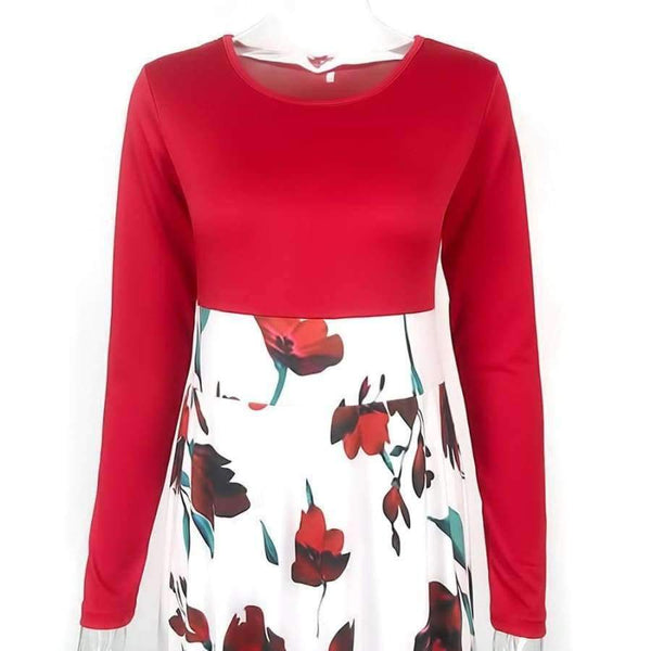 Planet Gates black / L VITIANA Women Maxi Long Floor Length Dress Female 2018 Autumn Long Sleeve Pink Floral Print High Waist Elegant Party Dresses