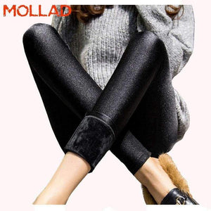 Planet Gates Black / L Winter Plus Velvet Thickening Wear Leggings Black Feet Trousers Warm Large Size Shiny Pants Women Workout Leggins