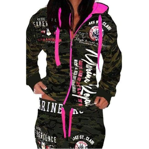 Planet Gates Black / L Women 2 piece Set tracksuit set women outfit Hooded Sweatshirt with trousers printing zipper track suit set femme